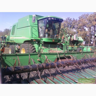 Комбайн john deere sts 9660, тележка для транспортировки жатки двух осная,