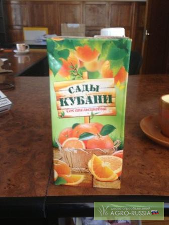 Сок фруктовый ГОСТ «Сады Кубани», упаковка тетра пак (Tetra Pak)