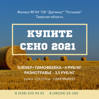 Купите СЕНО 2021г урожай (сеянное, разнотравье), амбарное хранение
