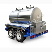 Пищевая прицеп-цистерна 2300 литров с термоизоляцией двухсекционная с отсеками по 1150 л